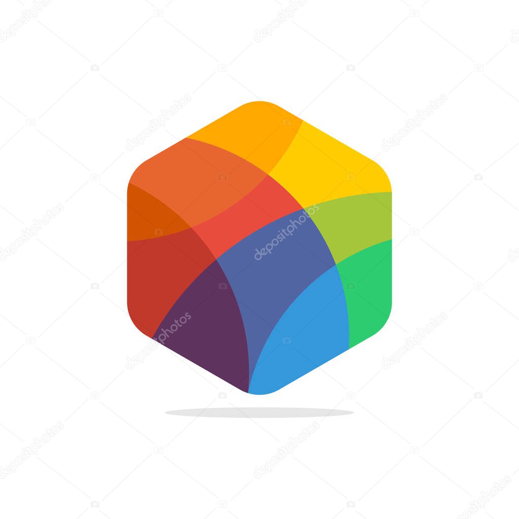 Colorful hexagon shape designs