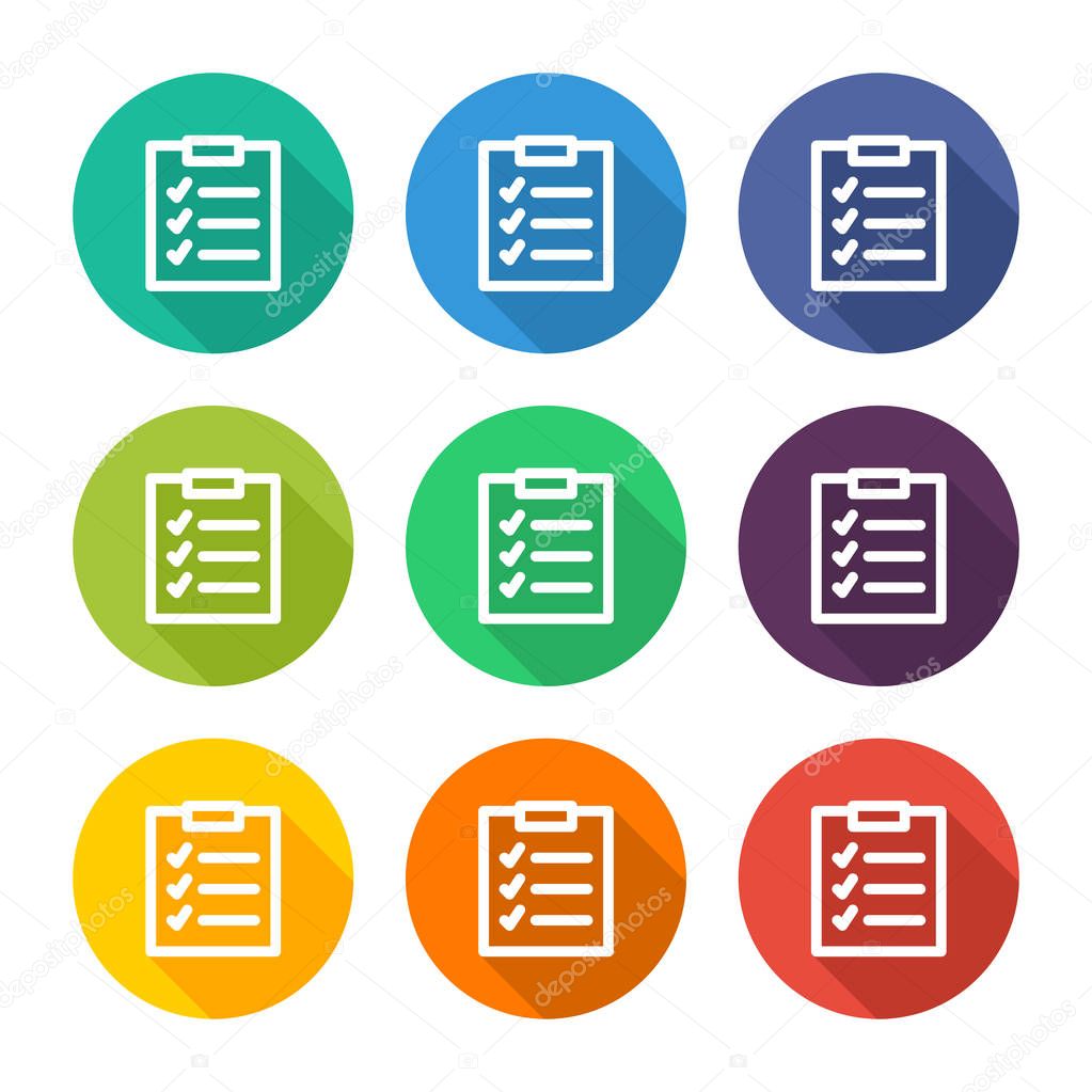Illustration icons for checks with several color alternatives