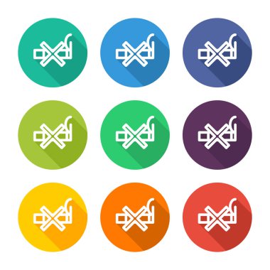 Birkaç alternatif renkile sigara içmeyin simge sembolü