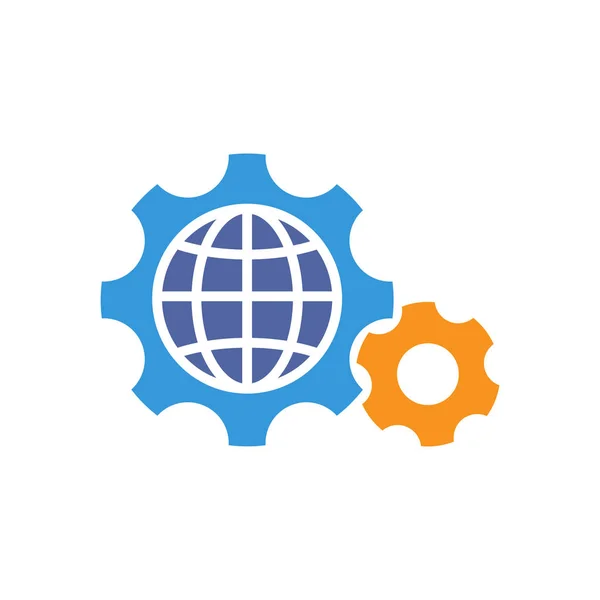 Ilustrație Icon Conceptul Gestionare Afacerilor Globale — Vector de stoc