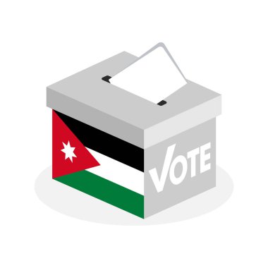 Ürdün ülke bayrakları bir arada seçim oy sandığı