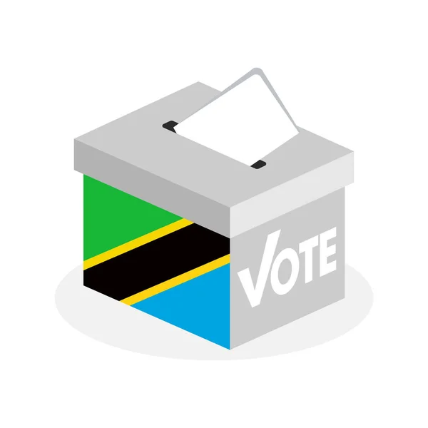 Verkiezings Stembus Met Een Combinatie Van Tanzania Country Flag — Stockvector