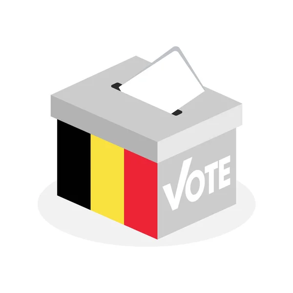 Belçika Ülke Bayraklarının Bir Kombinasyonu Ile Seçim Sandığı — Stok Vektör