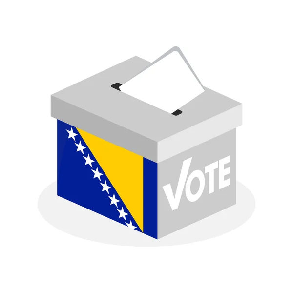 Verkiezings Stembus Met Een Combinatie Van Staat Vlag Bosnië Herzegovina — Stockvector