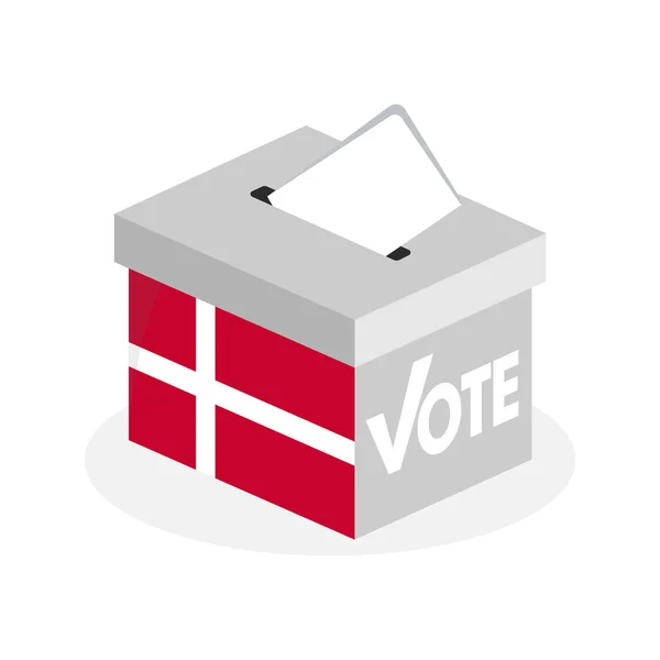 Verkiezings Stembus Met Een Combinatie Van Deense Land Vlaggen — Stockvector