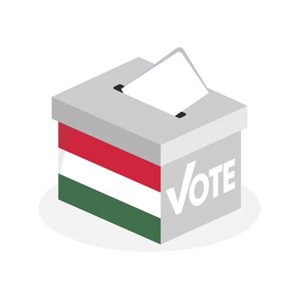 Verkiezings Stembus Met Een Combinatie Van Hongaarse Landelijke Vlaggen — Stockvector