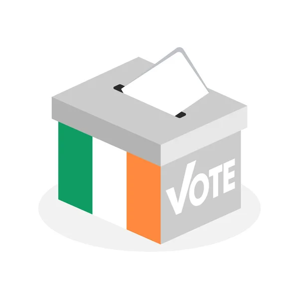 Verkiezings Stembus Met Een Combinatie Van Ierse Landelijke Vlaggen — Stockvector