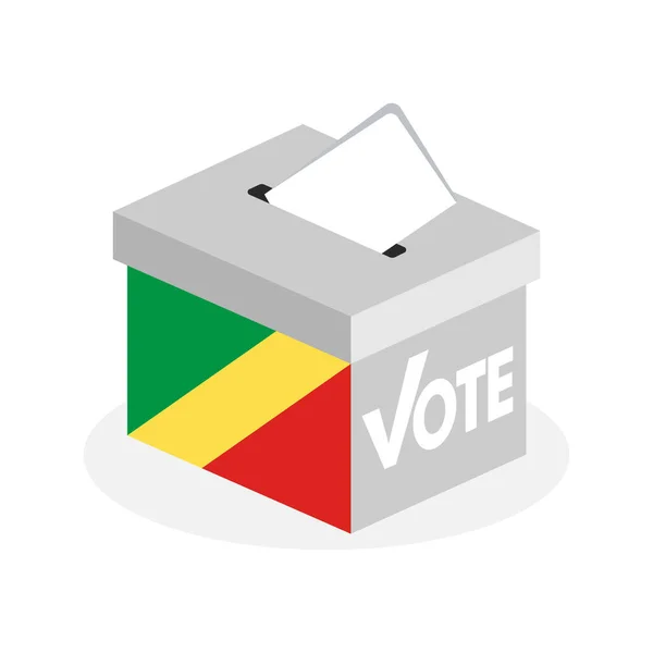 Verkiezings Stembus Met Een Combinatie Van Republiek Congo Vlag — Stockvector