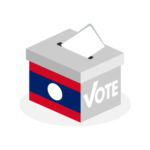 Verkiezings Stembus Met Een Combinatie Van Staat Vlag Van Laos — Stockvector