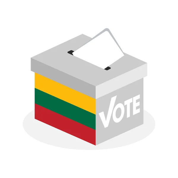 Verkiezings Stembus Met Een Combinatie Van Litouwse Staats Vlaggen — Stockvector