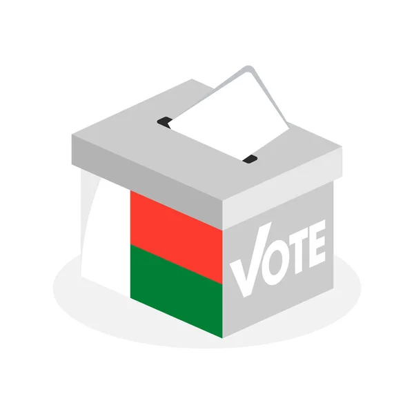 Verkiezings Stembus Met Een Combinatie Van Madagascar Country Flags — Stockvector