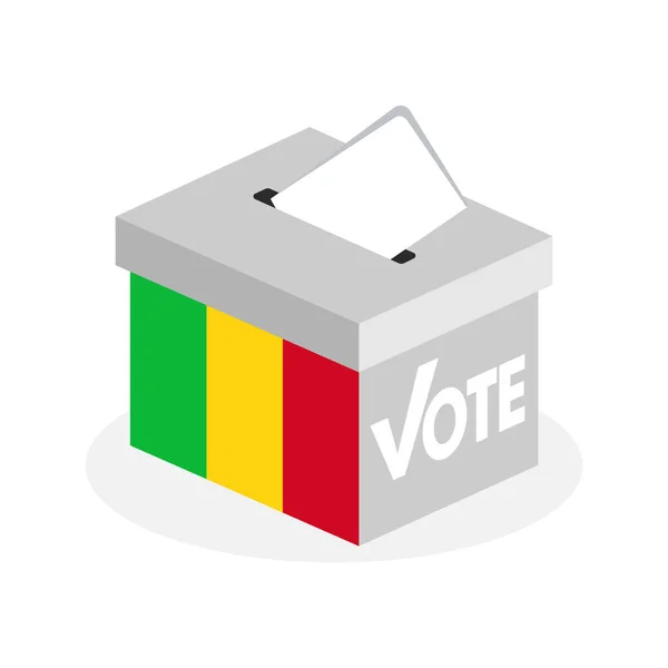 Verkiezings Stembus Met Een Combinatie Van Mali Staat Vlaggen — Stockvector