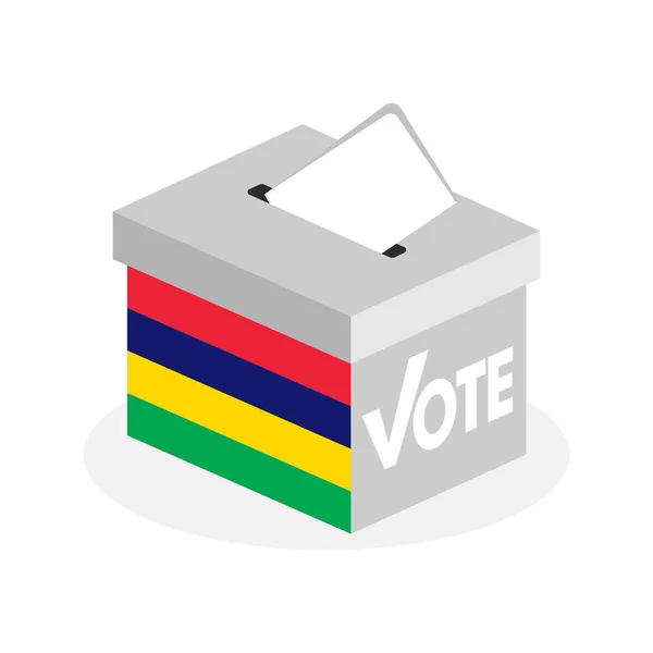 Verkiezings Stembus Met Een Combinatie Van Vlag Van Mauritius Staat — Stockvector