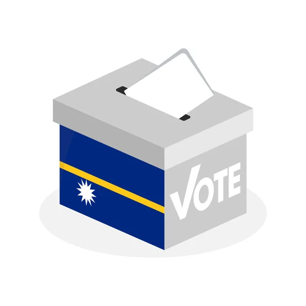Verkiezings Stembus Met Een Combinatie Van Vlag Van Nauru — Stockvector