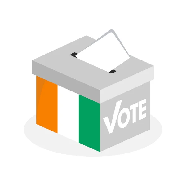 Verkiezings Stembus Met Een Combinatie Van Land Vlaggen Van Ivoorkust — Stockvector