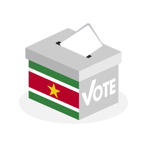 Verkiezings Stembus Met Een Combinatie Van Surinaamse Staatsvlag — Stockvector
