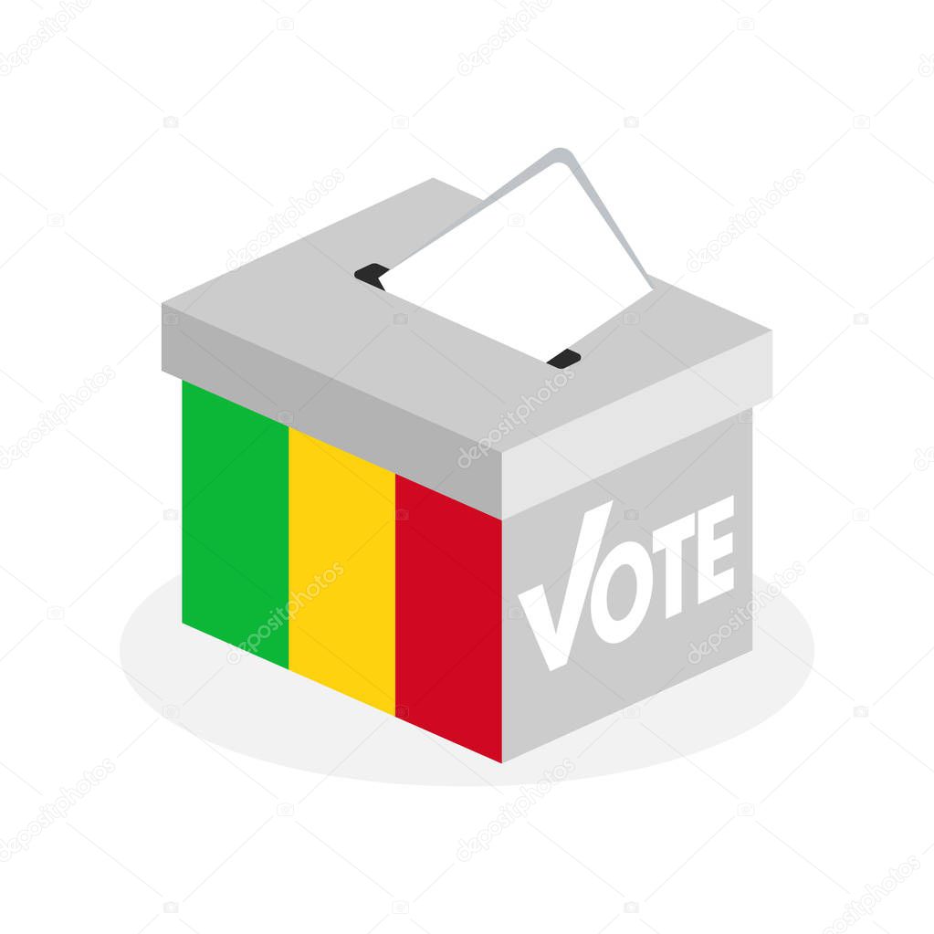 Election ballot box with a combination of Mali state flags