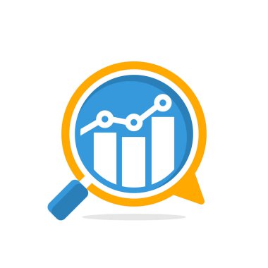 İş geliştirme için medya danışmanlığı ve analiz kavramı ile vektör illüstrasyon simgesi.