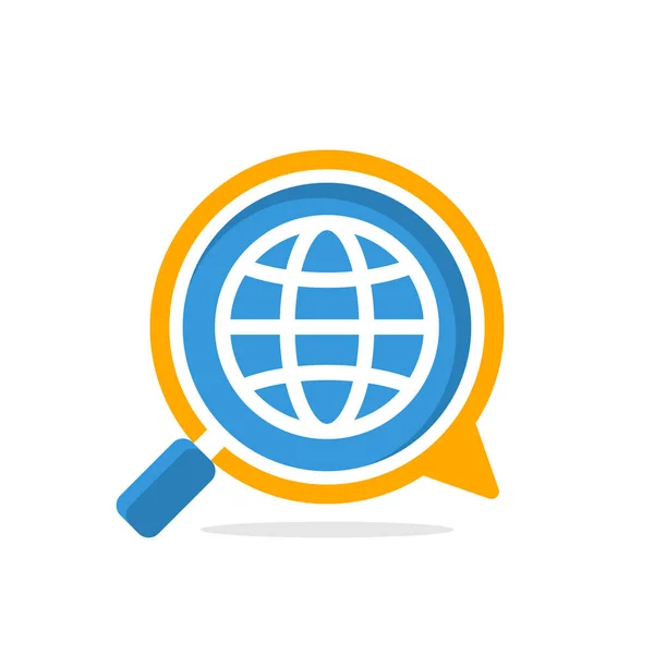 Illustration icon with the concept of global information search