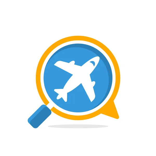 Illustration icon with the concept of flight information search