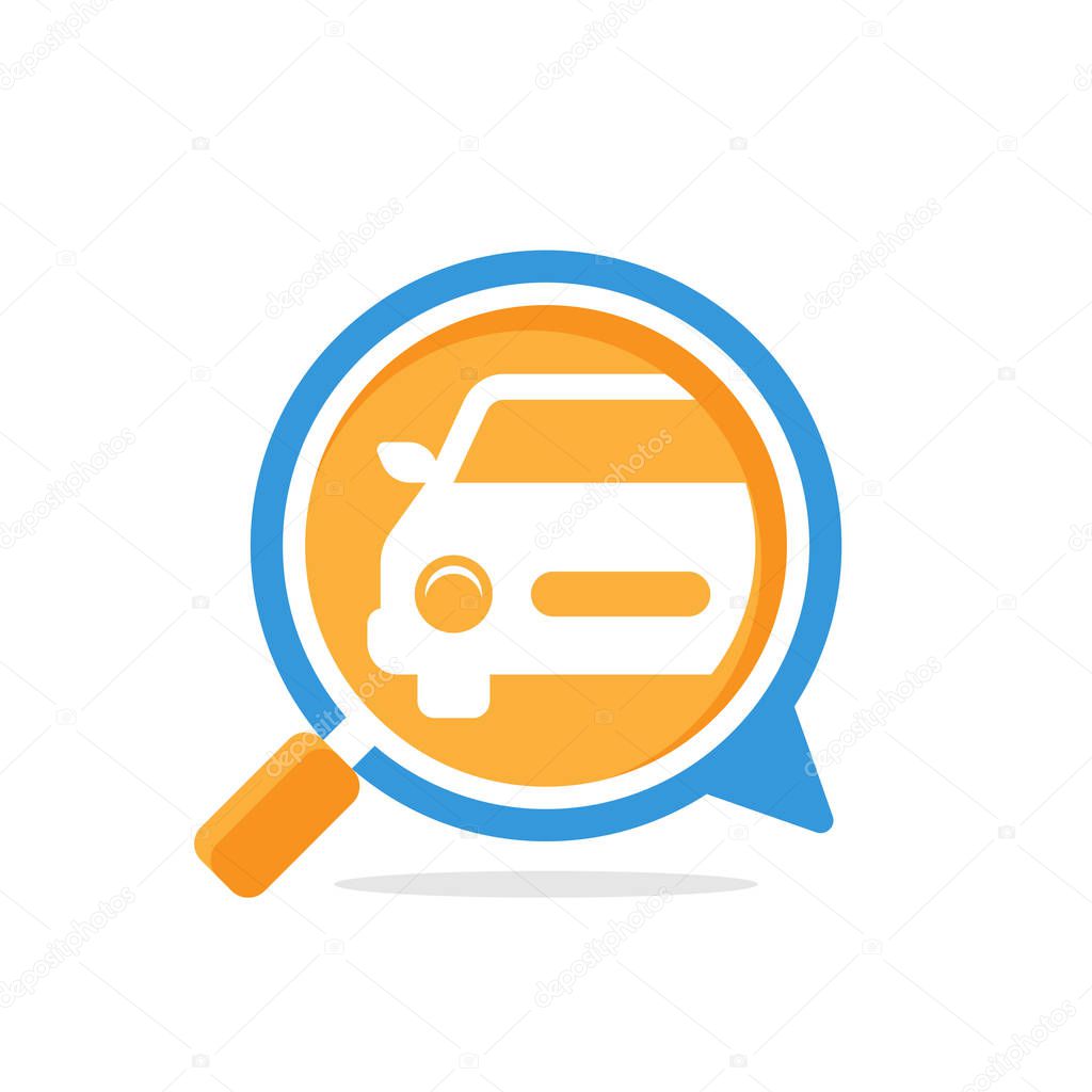 Illustration icon with the concept of searching information about car vehicles
