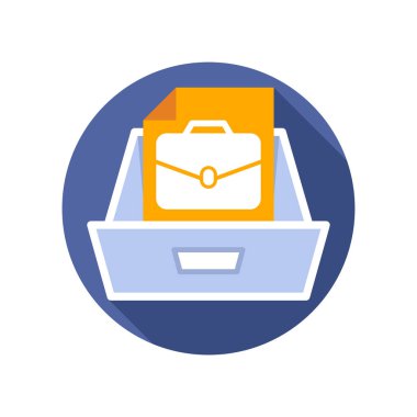 Dosya depolama ortam portföyü çalışması kavramı ile vektör illüstrasyon simgesi