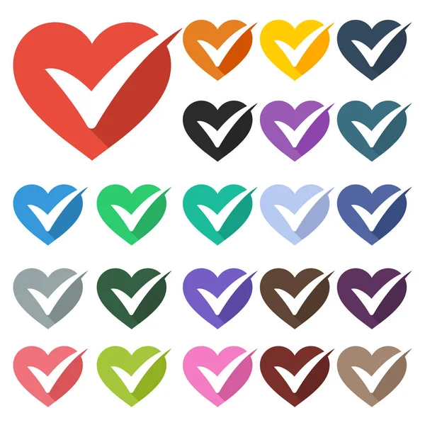 Векторна Ілюстрація Піктограма Концепцією Поєднання Знака Серця Позначки Перевірки — стоковий вектор