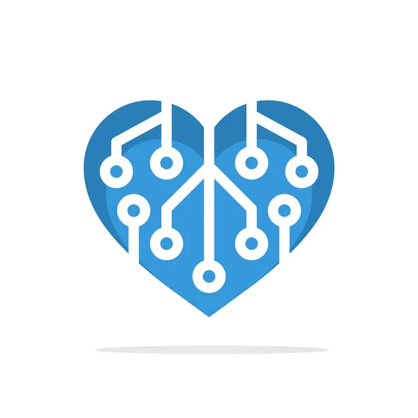 Εικόνες Εικόνα Σχήμα Καρδιάς Λεπτομερείς Ηλεκτρονικό Κύκλωμα Πινελιές — Διανυσματικό Αρχείο