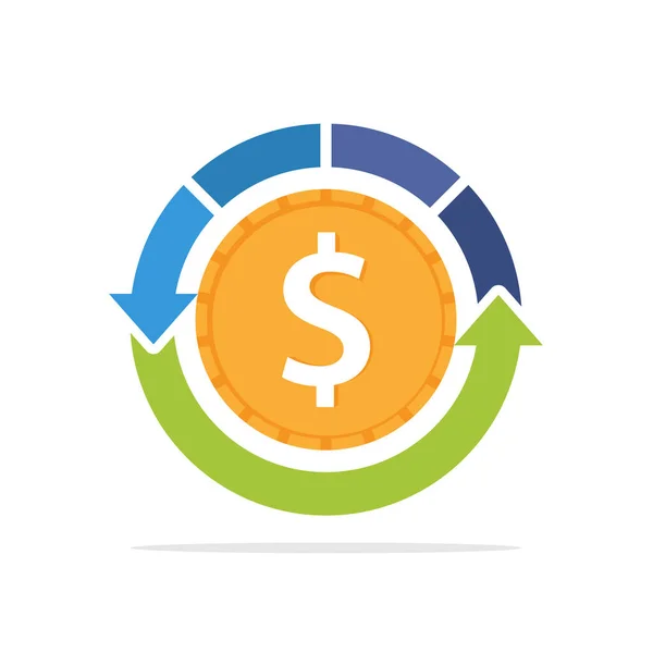Ikona Ilustrace Konceptem Procesu Refundace Procesu Peněžního Toku Procesu Finanční — Stockový vektor