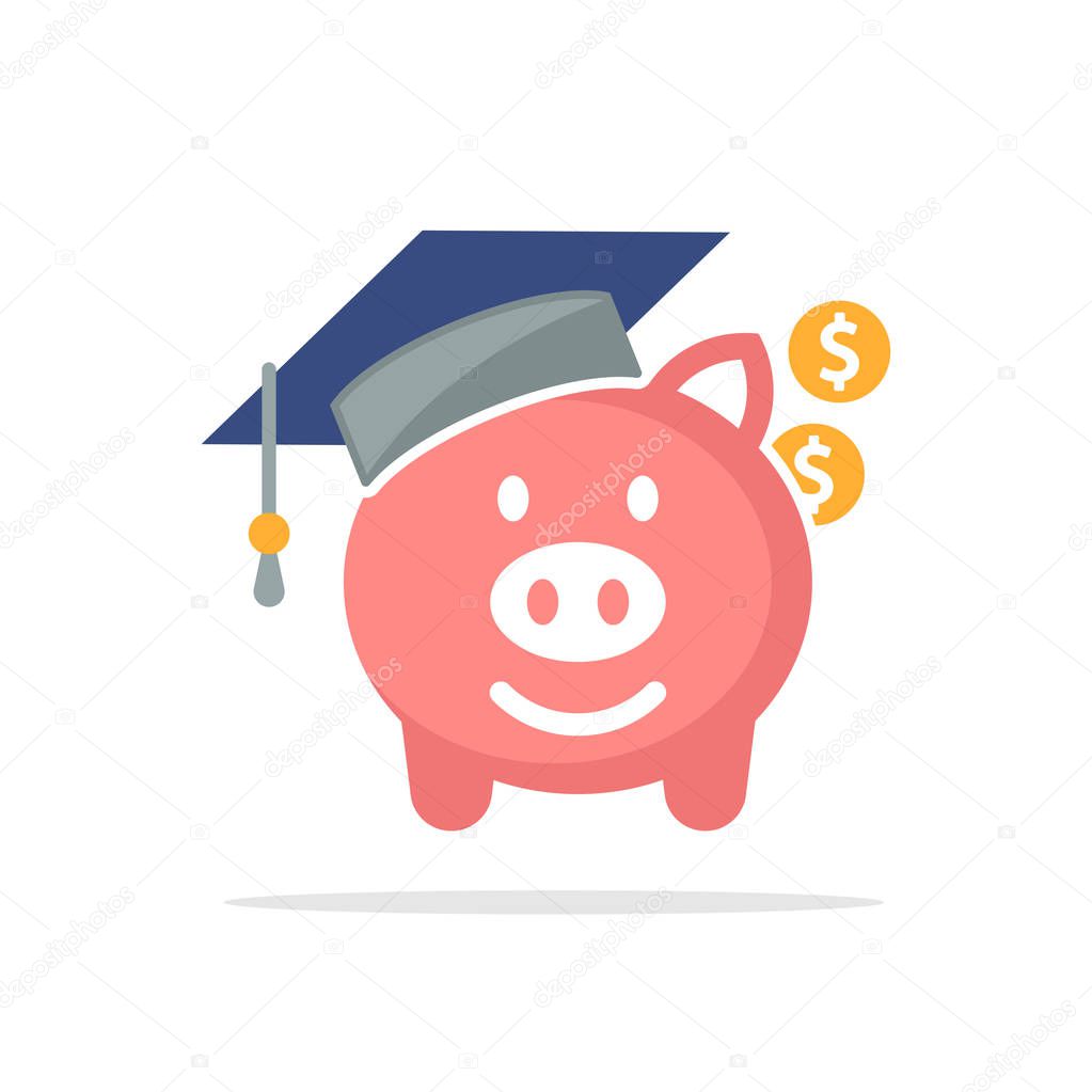 Illustration icon with the concept of education fund savings