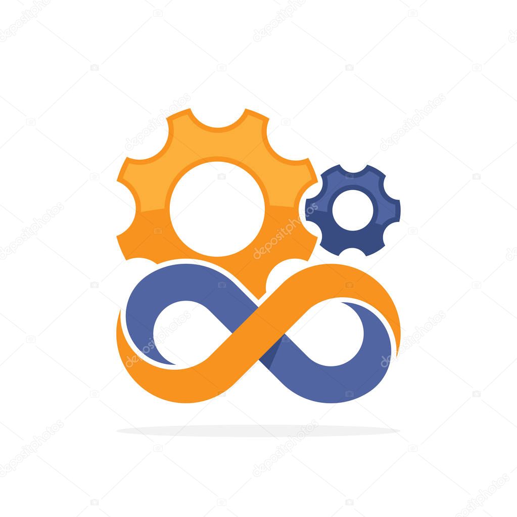 Illustration icon with the concept of a continuous work system
