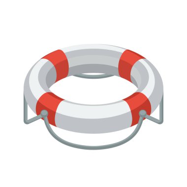 Halka şamandırası için vektör illüstrasyon simgesi, lifebuoy