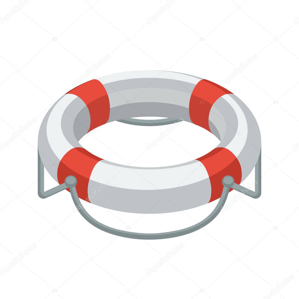 Vector illustration icon for ring buoy, lifebuoy