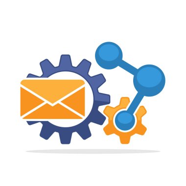 Yönetim kavramına sahip çizim simgesi, bağlantılı iletiyi otomatik olarak yönlendirir