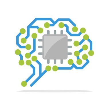 Yapay zeka kavramı ile vektör illüstrasyon simgesi