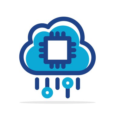 Bulut bilgi işlem teknolojisi sistemi kavramı ile simgelerin vektör illüstrasyon