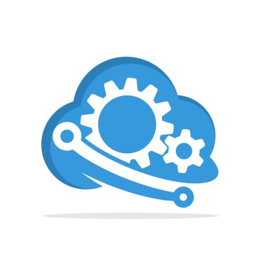 Bulut bilgi işlem yönetim sistemi kavramı ile vektör illüstrasyon simgesi