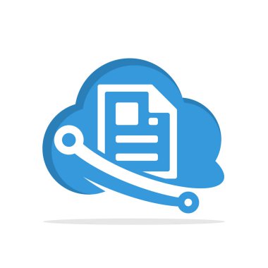 Bulut bilgi işlem teknolojisine dayalı belge yönetimi kavramına sahip resimli simgeler