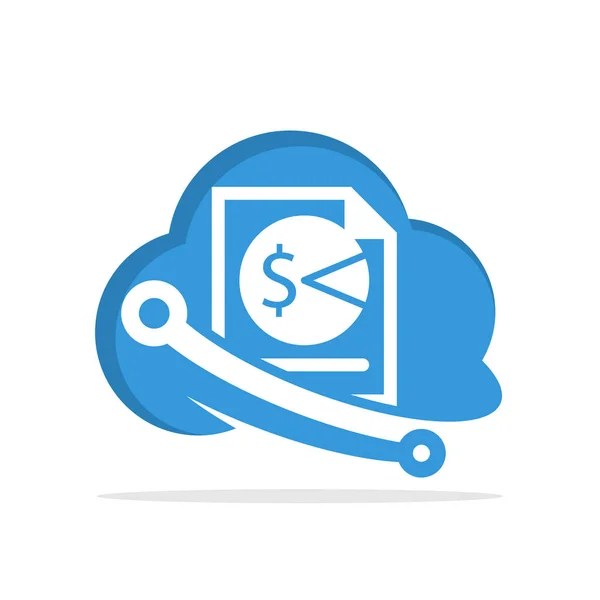 Icono Ilustrado Con Concepto Gestión Administración Tributaria Basada Tecnología Cloud — Vector de stock