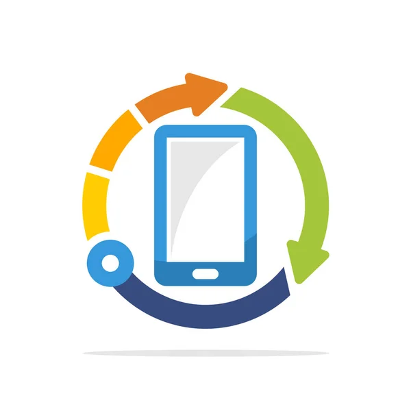 Icône Illustrée Avec Concept Solutions Technologiques Récupération Smartphone — Image vectorielle