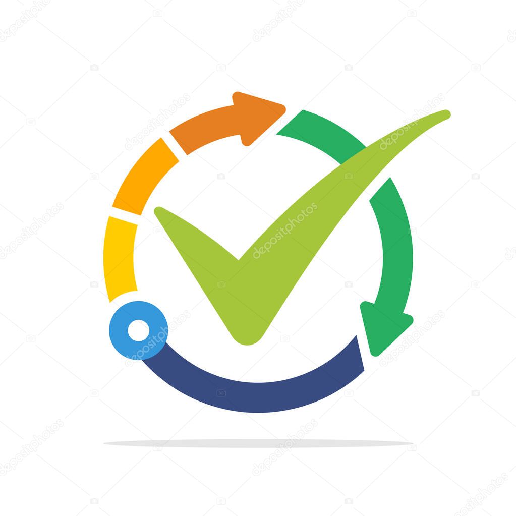 Illustrated icon with the concept of the best technology management system