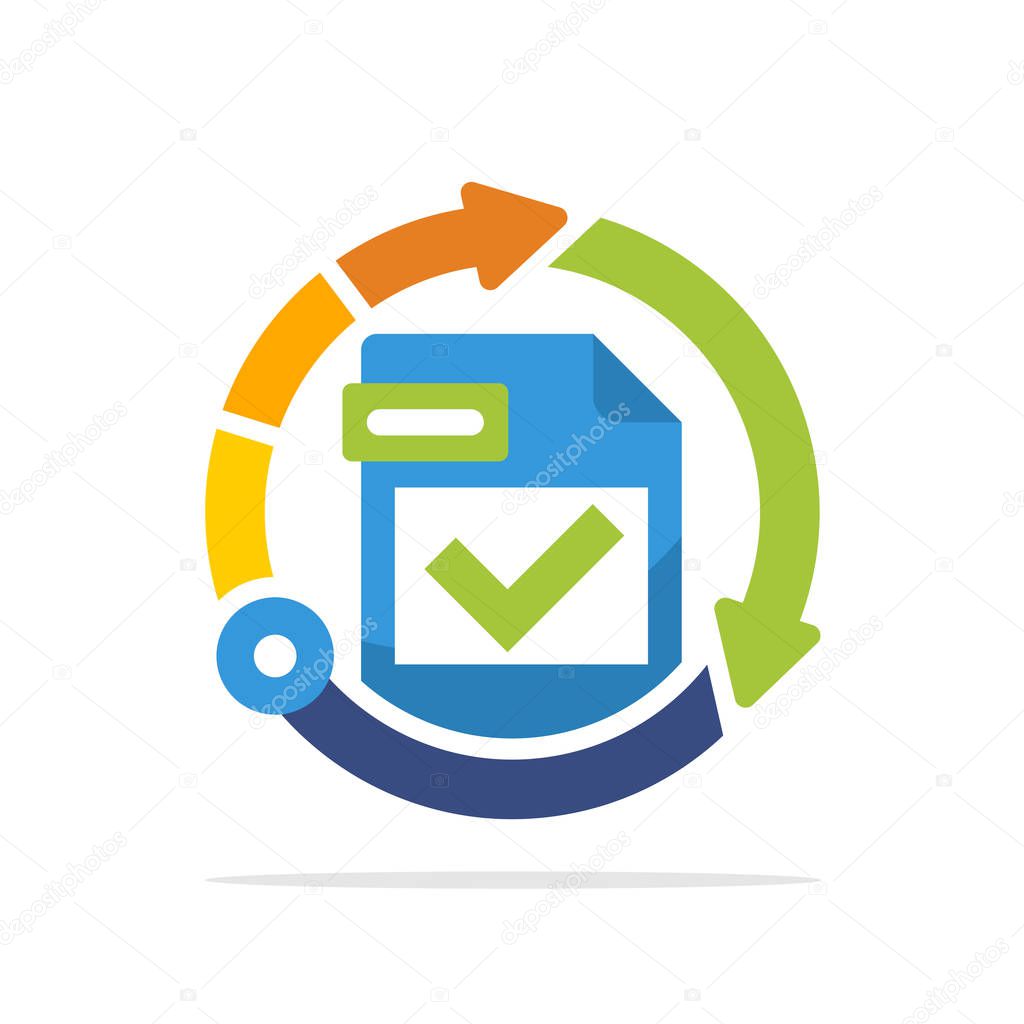 Icon illustration with the concept of technology solutions for file recovery services