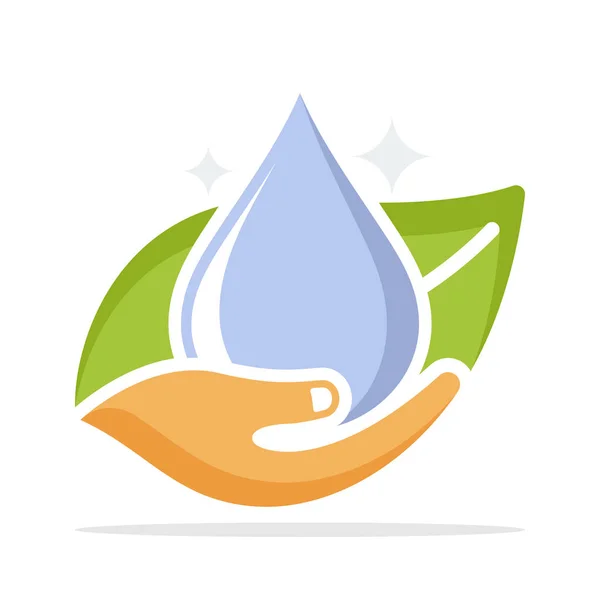 以健康清洁水管理理念为图示的图标 — 图库矢量图片