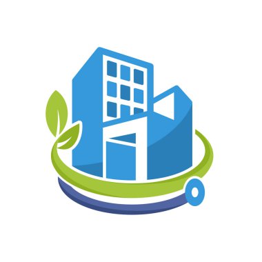 Yeşil teknoloji konut kavramı ile Resimli simgeler