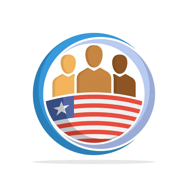 Illustrierte Ikone Mit Dem Konzept Der Nationalen Gemeinschaft Liberias — Stockvektor