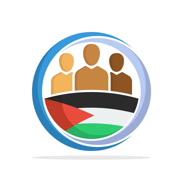 Illustrated Icon Concept National Community Palestinian — Stock Vector