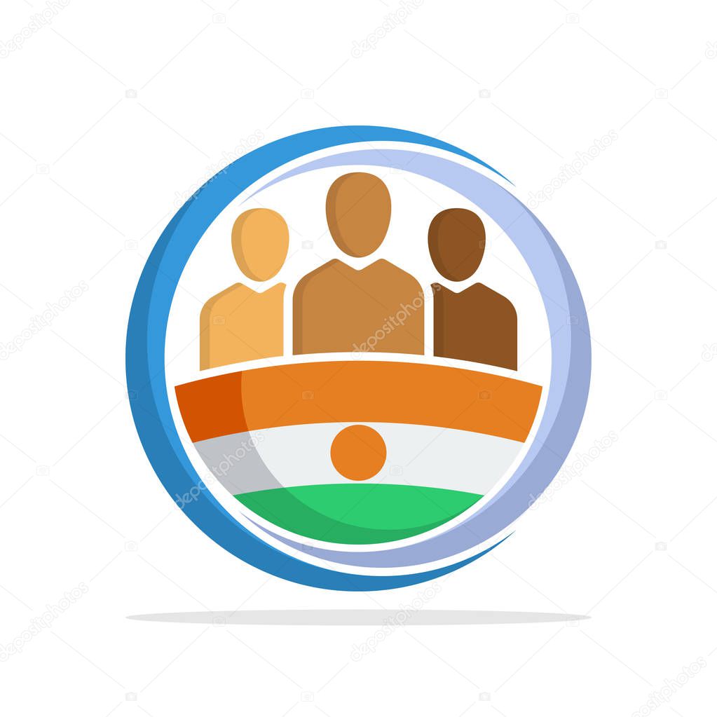 Illustrated icon with the concept of the national community of Niger