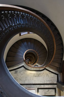 Yüksek açı görünümünü sarmal merdiven, Kuzey Plajı, San Francisco, Kaliforniya, ABD