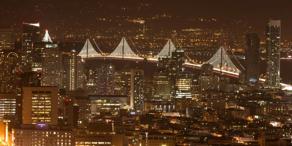 Vista Elevada Ciudad San Francisco Desde Las Torres Gemelas Noche —  Fotos de Stock