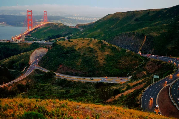 Roads Golden Gate Bridge Presidio San Francisco California Usa — Stock Photo, Image